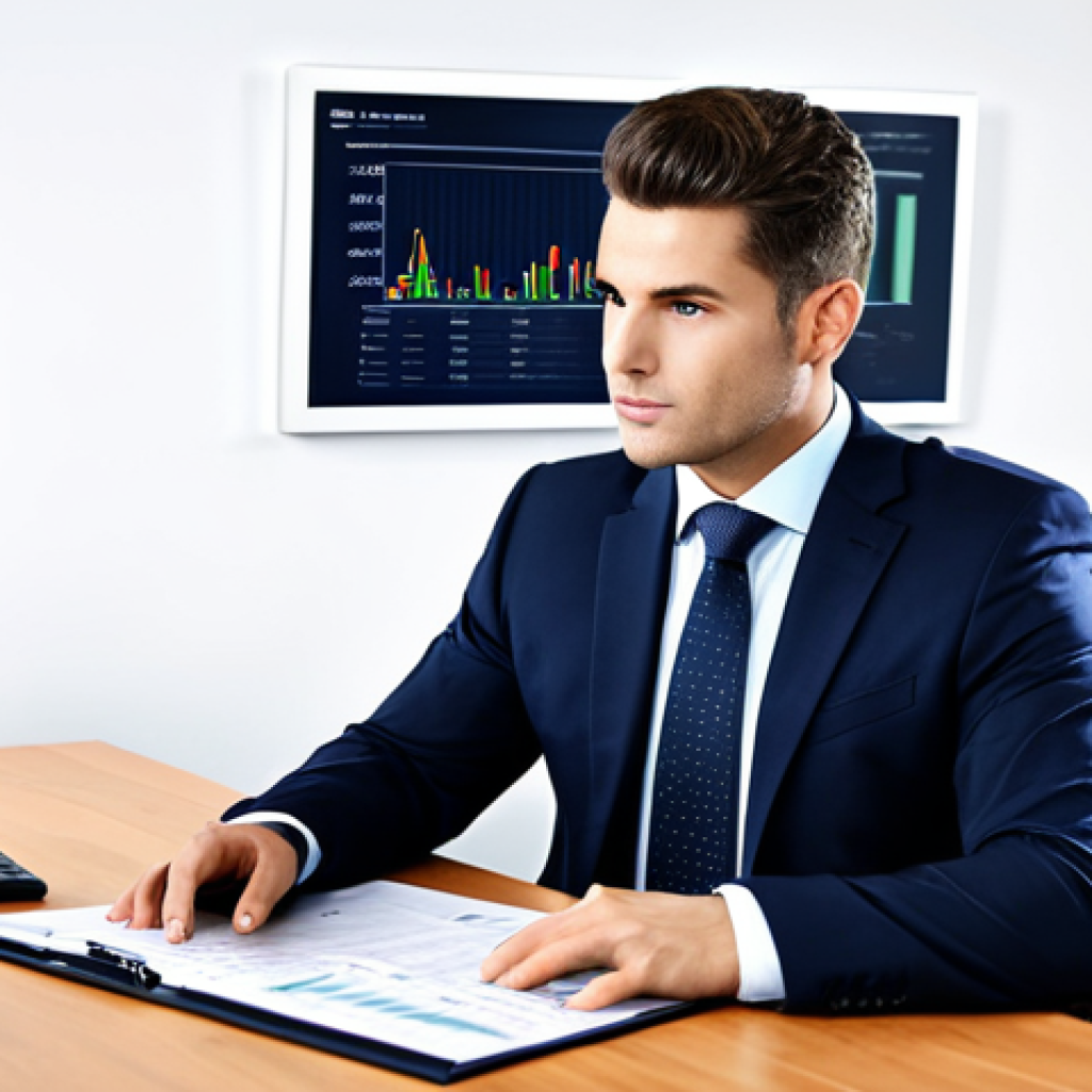 Financial Analysis**
"A professional accountant reviewing financial reports at a desk, using a computer with data charts displayed on the screen. Modern office setting, fully clothed in business attire, safe for work, appropriate content, professional, perfect anatomy, natural pose, high quality."
**