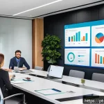 Home 23 BB 세일즈 프로세스 개선을 위한 고객 피드백 주기 - A modern business meeting scene in a bright, sleek office, featuring diverse professionals engaged i...